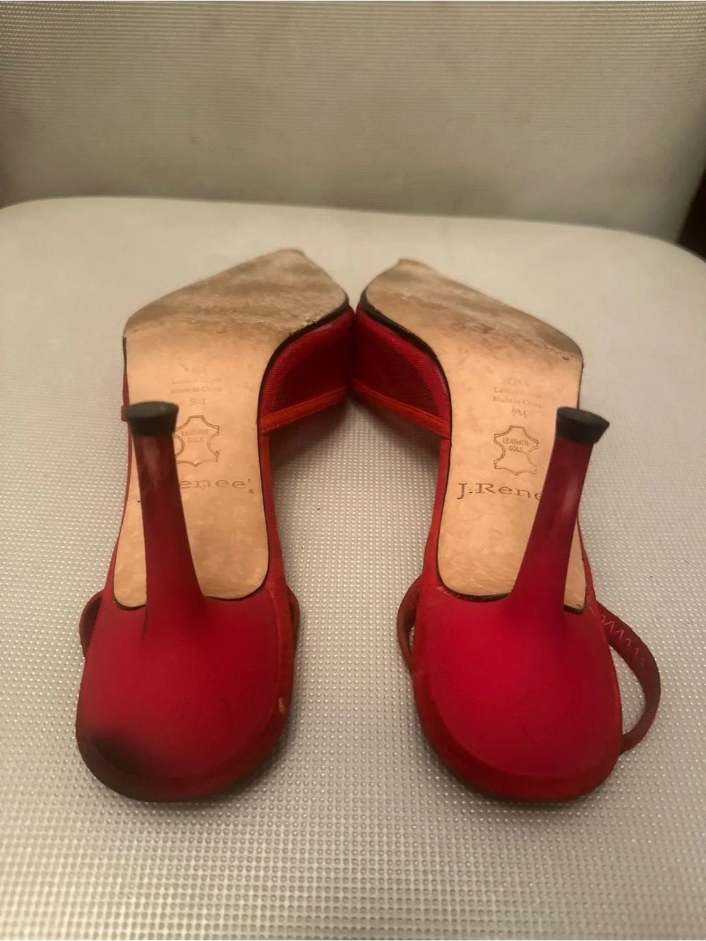 J Renee Red Pointed-Toe Slingback 3.5’ Heels